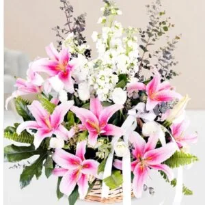 Pembe Lilyum bahçesi