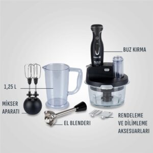 Tefal Powelix Activflow Expert Siyah El Blender Seti